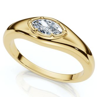 Pompeii3 Stackable Marquise Diamond Eloise Anniversary Ring 10k Gold Lab Grown EF/VS