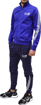 Emporio Armani Trainingspak met logoprint - Heren - Trainingspakken - Blauw - 2XL - Katoen - Fitness