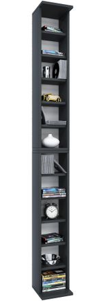 ebuy24 Ebuy24 - Estante De Madera Vcm De Pie Gabinete De Cd De Ahorro De Espacio Para 204 Cd O 72 Dvd Dimensiones: 180 X An. 21 X T. 20 Cm Estante De Dvd Ele