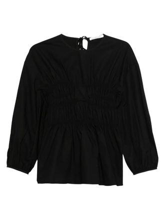 Cecilie Bahnsen long sleeve stitch top - Black