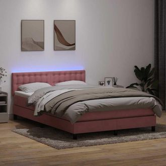 vidaXL Cama Box Spring Con Colch&oacute;n Terciopelo Rosa 160x210 Cm Vidaxl