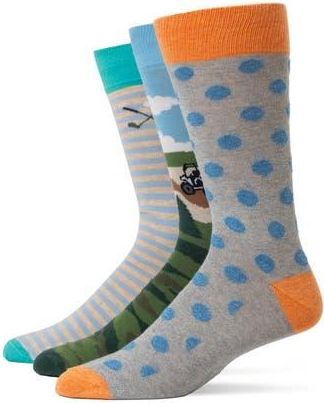 Lorenzo Uomo Assorted 3-Pack Crew Socks in Aqua at Nordstrom Rack, Size 10-13