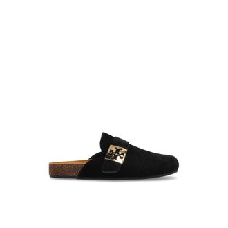 Tory Burch Suede Slides Mellow - Dames - Slip ons - Zwart - 40 EU - Leer - Schoenen