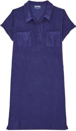 Vilebrequin Womens Solid Organic Terry Polo Dress in Minuit at Nordstrom, Size Medium