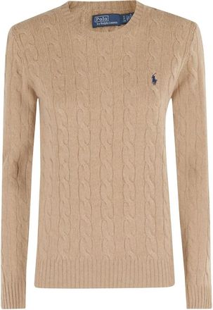 Polo Ralph Lauren Julianna Pullover met Lange Mouwen - Dames - Ronde hals truien - Bruin - L - Truien & Vesten