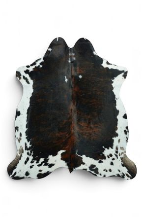 Infinity Leather Natural Cow Leather Dark Brown White Cowhide Hairon Rug - Hereford