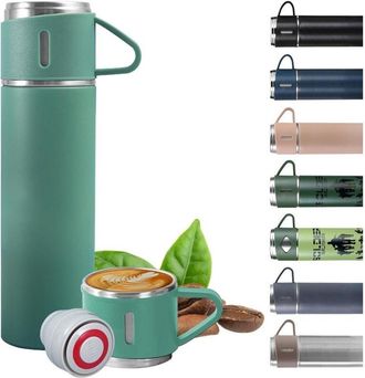 Trade Shop Trade Shop - Borraccia Termica 500ml In Acciaio Inox Con Tazza Manico Per Bevande Calde Fredde