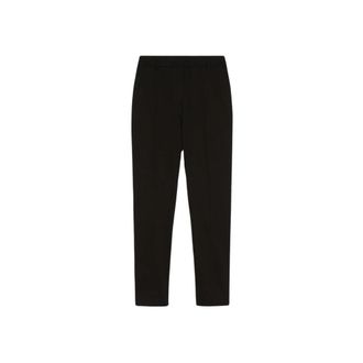 Max Mara Cropped broek - Dames - Vrijetijds broeken - Zwart - 2XL - Katoen - Broeken
