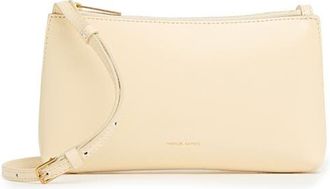 Mansur Gavriel Mini Gaia Leather Crossbody Bag in Crema/ebony at Nordstrom