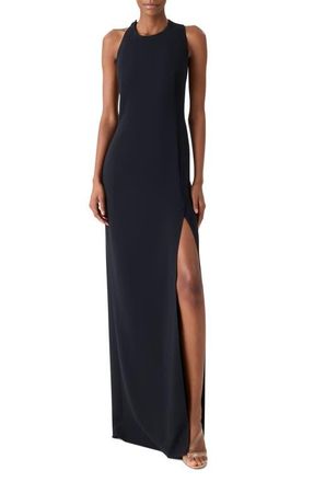 Akris Orbit Cutout Wool Blend Gown in Black at Nordstrom, Size 10
