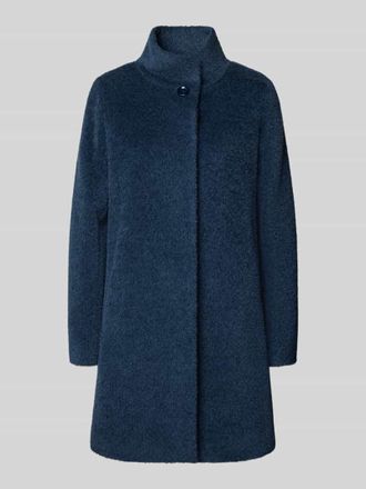 Cinzia Rocca Wollmantel mit Stehkragen in Dunkelblau, Gr&ouml;&szlig;e 34