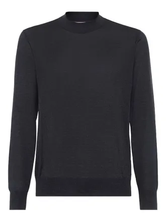 Brunello Cucinelli Dark Grey Solid Sweater