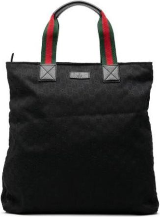 Gucci Pre-owned Nylon Tote Bag - Dames - Vintage Shopper - Zwart - ONE Size - Nylon - Vintage