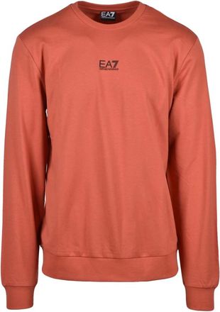 Emporio Armani Emporio Armani Ea7, Hoodies & sweatvesten, Heren, Oranje, M, Katoen, Lichte sweater met ronde hals