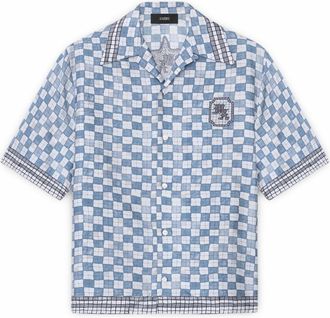 Amiri MA CHECKERED BOWLING SHIRT Size: XL, colour: BLUE