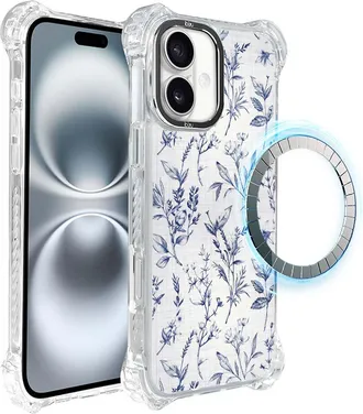 OEM Funda Ibizu Dropguard Ultra Para Iphone 16 Plus Con Magsafe, Pastel Bloom, Azure Whispers