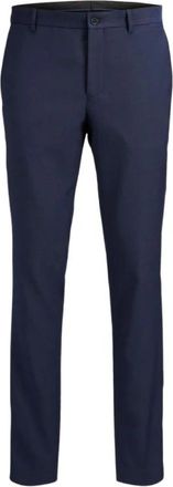 Jack & Jones Elegante broek donkerblauw marine - Heren - Nette broeken - Blauw - L - Polyester - Broeken