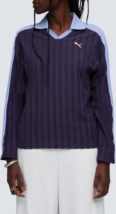 Puma T7 Relaxed Fit Polo Top in Deep Plum at Nordstrom, Size Small