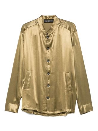 The Editor Satijnen shirt - Groen