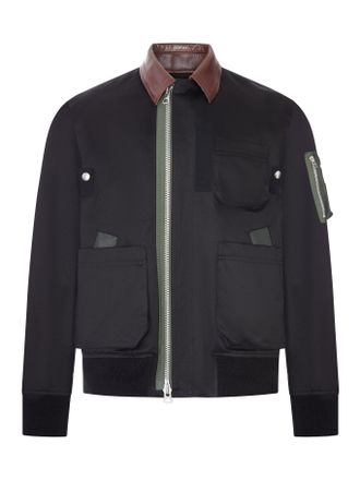 sacai UTILITY BOMBER JACKET WITH LEATHER DETAILS - Sacai - Man