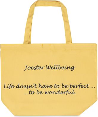 Generic Joester Wellbeing - Cotton/Canvas Tote Bag. (Quote 3: Life doesnt have to be perfect to be wonderful., Mellow Yellow)