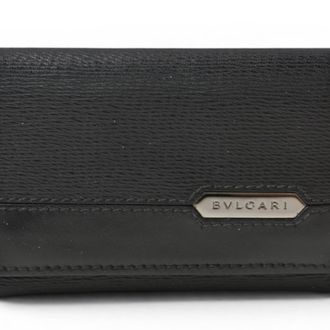 Bulgari Black Leather Coin Purse/Coin Case (Pre-Owned)