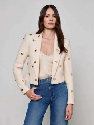 L'agence Jen Embellished Blazer In Ecru