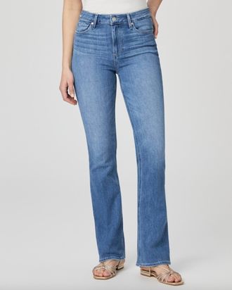Paige High Rise Laurel Canyon Jean In Bellflower Distressed