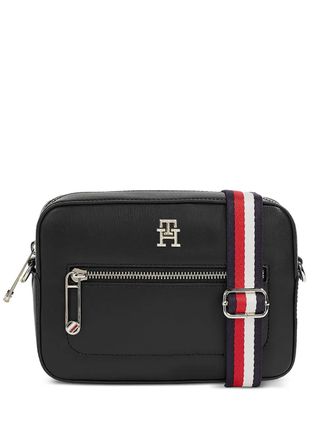 Tommy Hilfiger logo-plaque crossbody bag - women - Polyurethane - One Size - Black