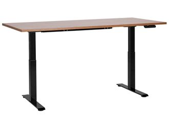 Beliani Escritorio regulable de derivado de madera marr&oacute;n