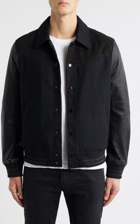 AllSaints Endleton Contrast Bomber Jacket in Black at Nordstrom Rack, Size Xx-Large