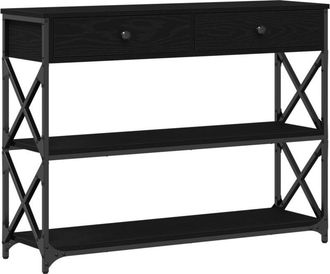 vidaXL Mesa de Consola con cajón Roble negro 100 x 28 x 75 cm Vidaxl