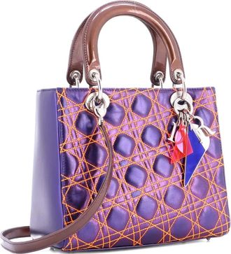 Dior Lady Dior Bag Anselm Reyle Cannage Quilt Leather Medium satchel - Oranje