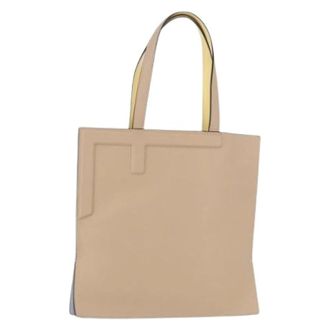 Fendi Pre-owned Vintage Leren Tote Bag - Dames - Vintage Shopper - Beige - ONE Size - Leer - Vintage