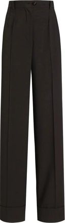 Dolce & Gabbana Zwarte hoge taille broek met zakken - Dames - Straight fit broeken - Zwart - L - Broeken
