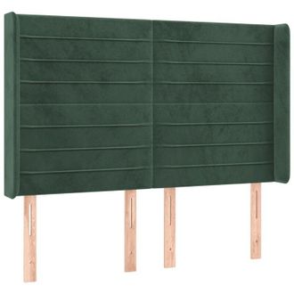 vidaXL Cabecero Con Led De Terciopelo Verde Oscuro 147x16x118/128 Cm Vidaxl