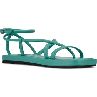 Nine West Waren Strappy Sandal in Cyan Green at Nordstrom, Size 8