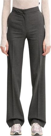 Marine Serre Regenerated Tailoring Wide Leg Broeken - Dames - Wijde Broeken - Grijs - M - Wol - Broeken