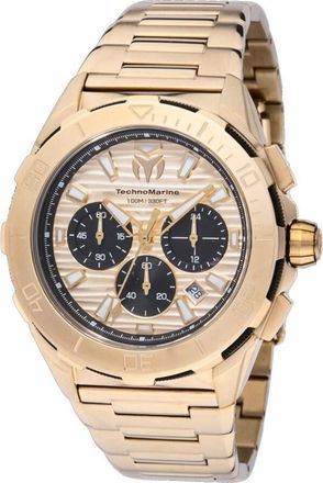 Technomarine Seven Seas Chronograph GMT Quartz Gold Dial Mens Watch TM-725032