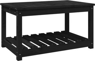vidaXL Garden Table Black 82.5x50.5x45 cm Solid Wood Pine Vidaxl