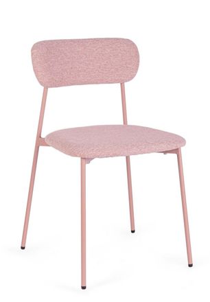 BIZZOTTO Juego de 4 sillas de comedor de fibra sint&eacute;tica, rosa
