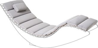 Beliani Beliani - Coj&iacute;n Para Tumbona De Jard&iacute;n Con Reposacabezas Resistente A Los Rayos Uv Gris Claro Brescia