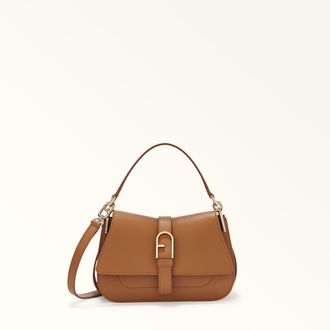 Furla Flow Top Handle Brandy Brown Claris Lux Calf Leather Woman