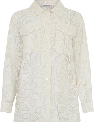 Alberta Ferretti Lange Mouwen Shirt - Dames - Overhemden - Beige - M - Overhemden