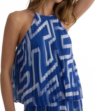 Bella Dahl Pleated Halter Top In Coastal Line