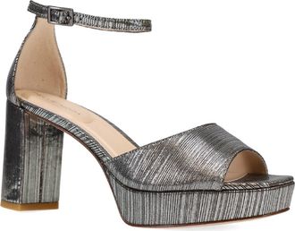 Pelle Moda Pearly Ankle Strap Platform Sandal in Pewter at Nordstrom, Size 7.5