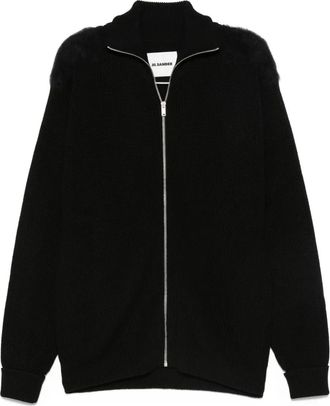 Jil Sander Cardigan a collo alto con zip - Nero