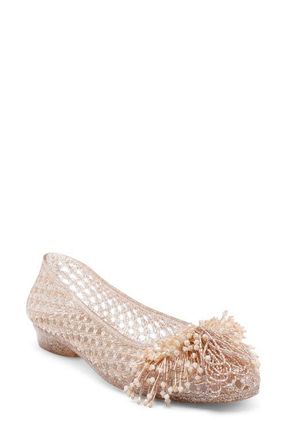 Jeffrey Campbell Whimzy Jelly Flat in Rosegold Glitter Combo at Nordstrom, Size 10