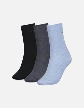 Calvin Klein Womens 3-Pack Classic Roll-Top Womens Socks, Blue Mix - Black - Size: 13/6.5/7/7.5/11.5/5/12/5.5/12.5/6/10/3.5/10.5/4/11/4.5/8/2/9/2.5