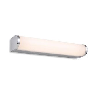 Netlighting Bravo Bathroom LED Wall Light 300mm Chrome with Opal Diffuser IP44 in Grey